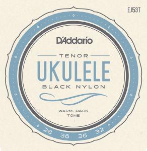 EJ53T D'Addario Black Nylon Ukulele Strings for Hawaiian Tenor Uke