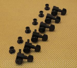 099-0818-400 Genuine Fender Black Locking Staggered Guitar Tuners Logo 0990818400