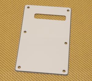 STB-04-L Left-Handed White 3-Ply W/B/W Modern Block Cutout Strat Backplate