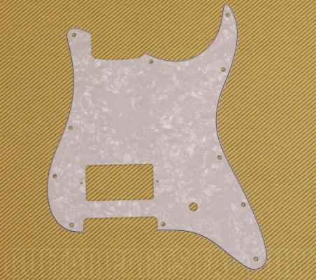 PG-0993-055 3-Ply White Pearl Single Humbucker Pickguard for Strat