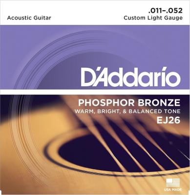 EJ26 D'Addario Phosphor Bronze Acoustic Custom Light Guitar Strings