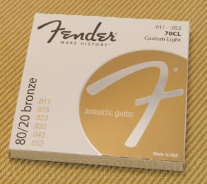 073-0070-405 Fender 80/20 Bronze Acoustic Strings Custom Light  011-.052 0730070405
