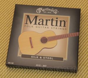 M130 Martin Silk and Steel Folk Acoustic Guitar Strings 11-47