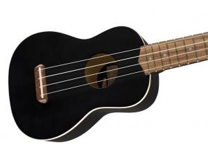 097-1610-706 Fender® California Coast Venice Soprano Ukulele Tele Headstock Uke Black Satin 0971610706