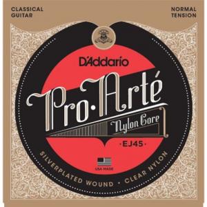 EJ45 D'Addario Classical Guitar Strings Pro-Arte Nylon Strings, Normal Tension