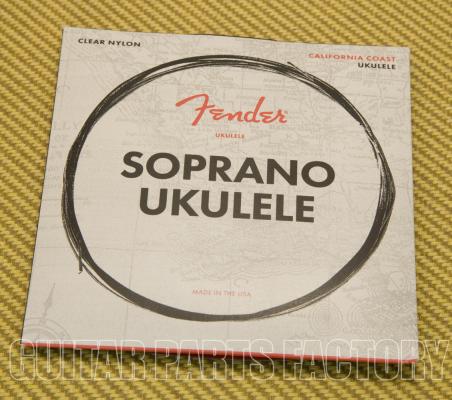 073-0090-402 Fender Clear Nylon Tie-End Soprano Ukulele Strings ADF#B 0730090402