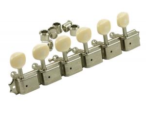 SD91PLN-L-DR Kluson Deluxe 6 Per Plate Guitar Tuners w/ Oval Buttons 