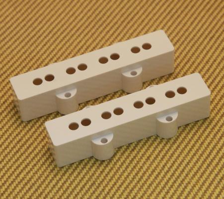 PCJB-W (2) White Jazz Bass Pickup Covers Set for Fender USA Neck & Bridge Spaced