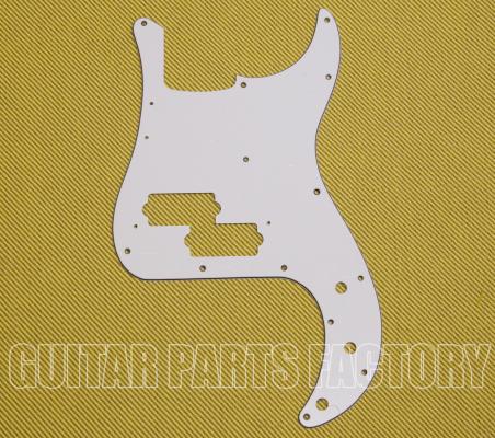 WD-PB-404 White 3-Ply 70s Style P Precision Bass Pickguard