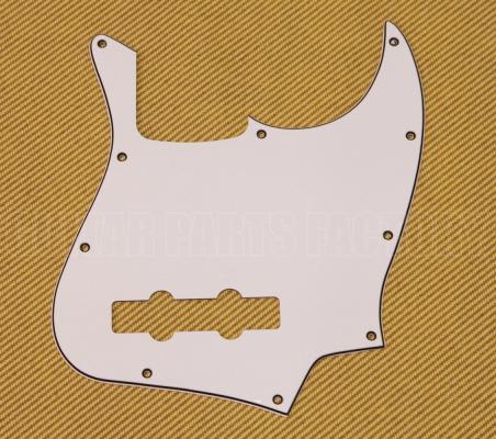 PG-0755-035 White Jazz Bass 3-Ply Pickguard