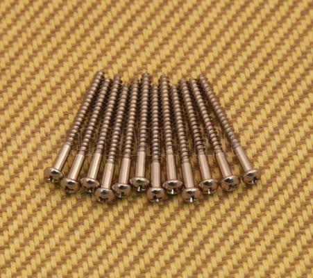 002-7035-049 (12) Genuine Fender Nickel P & Jazz Bass Pickup Mounting Screws 0027035049 