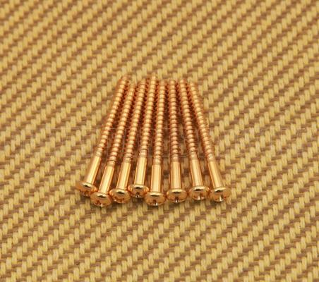 GS-0011-G (8) Gold Pickup Mounting Screws For Fender P & Jazz Bass or Similar