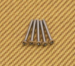 GS-B013-010 (5) Chrome Bridge Mounting Screws #6 X 1" Bass and Hardtail Guitar