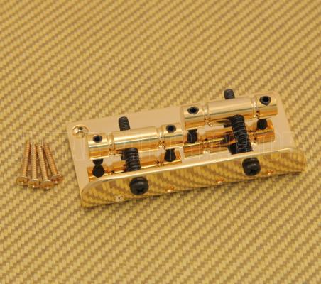 BB-00TB-002 2-Saddle 4-String Gold Bass Bridge