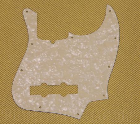 099-2177-000 Fender 4-ply Aged White Pearloid Jazz Bass Pickguard 10-Hole 0992177000