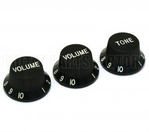 JBK-BLK Black Knob Set for Late 70'S Jazz Bass