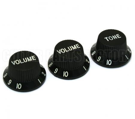 JBK-BLK Black Knob Set for Late 70'S Jazz Bass