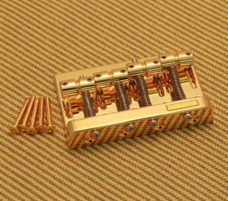 BB-0356-002 Gotoh 201 Series 4-String Gold Bass Bridge