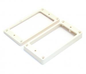 PC-0743-025 Slanted White Plastic Humbucker Guitar Pickup Rings