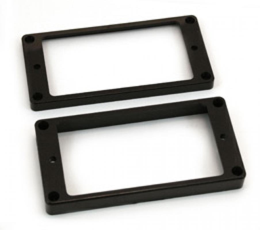 Guyker Flat Metal Humbucker Pickup Mounting Ring Set - Bridge Neck Pickups Cover Frame Replacement Part for Electric Guitar or Precision Bass(2PCS, Chrome