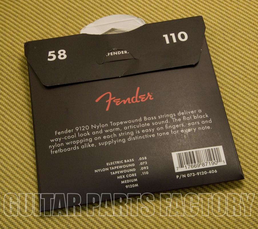 0739120406 Fender 9120 Nylon Tapewound Bass Strings .058110 (4)
