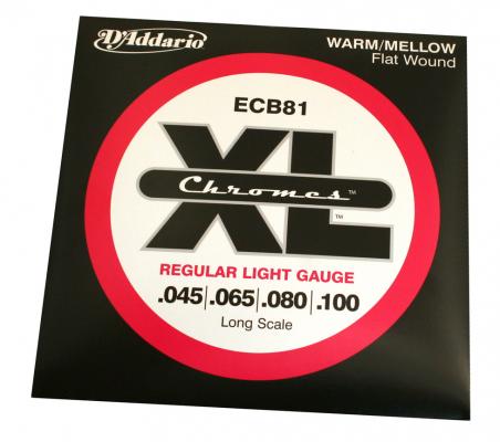 ECB81 D'Addario Chromes Regular Light Guage Flatwound Bass Strings 45/100