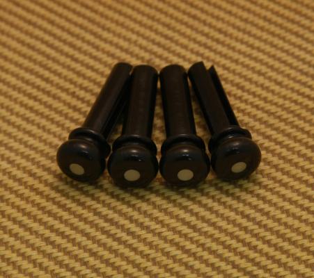 BP-0677-023 (4) Black Acoustic Bass Bridge Pins with Groove