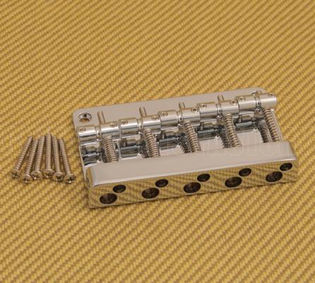 BB-509C High-Mass Chrome 5-String Bass Bridge 6-Hole Mount 19mm