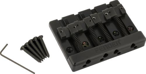 099-4407-400 Genuine Fender 4-string Black Block Logo High Mass Bass Bridge 0994407400