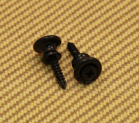 AP-6695-003 Gotoh Black Strap Buttons & Screws For Gibson Guitar/Bass