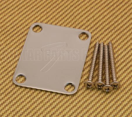 099 1448 100 Genuine Fender Guitar Chrome 70s F Logo Neck Plate Guitar Bass 0991448100