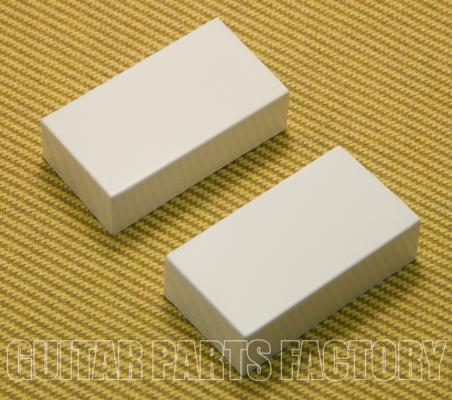 PC-0303-W (2) White Closed Guitar Humbucker No Holes Pickup Covers Set