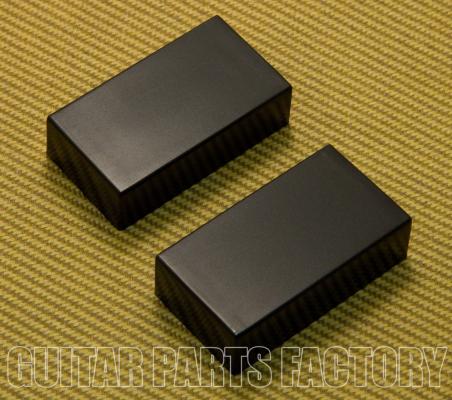 PC-0303-B (2) Black Closed Guitar Humbucker No Holes Pickup Cover Set