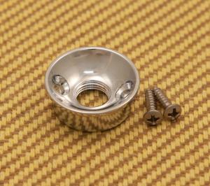 AP-5270-010 Electrosocket Round Chrome Socket Jack Plate for Guitar Tele