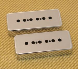 PC-0746-010 (2) 50mm Chrome Plastic Soapbar P90 Guitar Pickup Covers