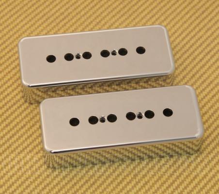 PC-0746-010 (2) 50mm Chrome Plastic Soapbar P90 Guitar Pickup Covers