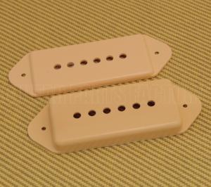 PC-0739-028 (2) Cream Guitar Dogear P-90 Guitar Pickup Covers 