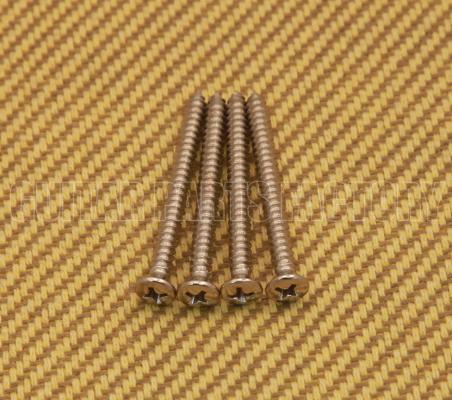 GS-0005-001 (4) Nickel Neck Plate Screws #8 x 1-3/4"