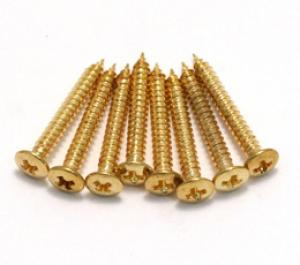 GS-0008-002 (8) Gold Long Humbucker Ring Mounting Screws for Guitar/Bass  