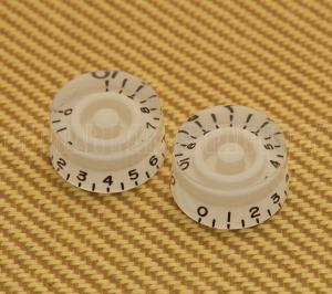 PK-0130-025 2 White Speed Knobs For Gibson USA and CTS Split Shaft Pots