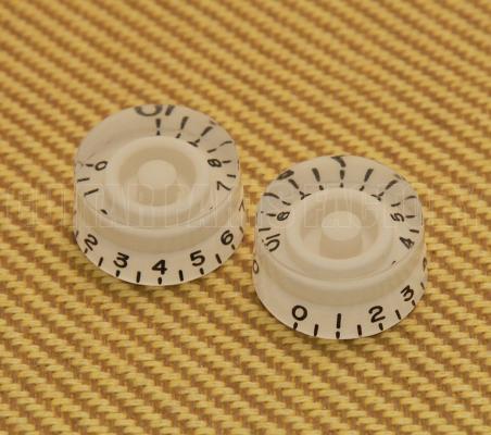 PK-0130-025 2 White Speed Knobs For Gibson USA and CTS Split Shaft Pots