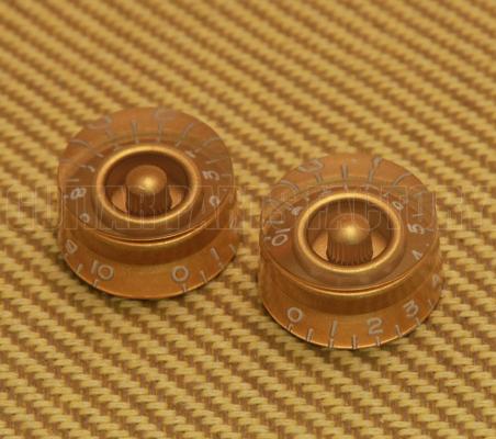 PK-0130-032 (2) Gold Speed Knob Set Guitar Bass 1-10 24 Spline