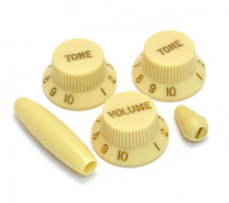 PK-0178-048 Aged Cream Strat Knob Set