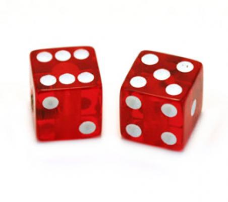 PK-3250-067 Transparent Red Dice Knob Set