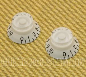 PK-0140-025 (2) White Bell Knobs Numbers 1-10 For USA Guitars