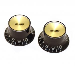 PK-3294-023 Reflector Volume Knobs Black/Gold for Gibson