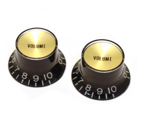PK-3294-023 Reflector Volume Knobs Black/Gold for Gibson
