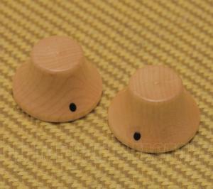 PK-3197-0M0 (2) Maple Wood Bell Knobs for Guitar or Bass