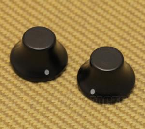 PK-3197-0E0 (2) Ebony Wood Bell Knobs White Indicator Dot for Guitar/Bass 