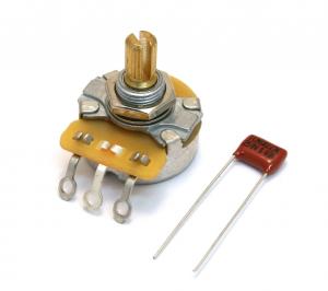 099-0830-000 Fender Genuine 250K Split Shaft Potentiometer & Cap Guitar/Bass 0990830000